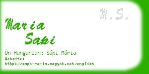 maria sapi business card